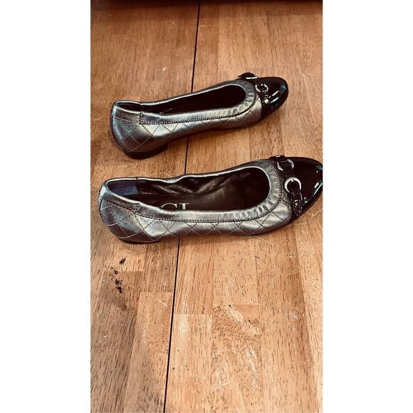 AGL Attilio Giusti Leombruni Gold Black Leather Ballet SHoes Flats Size EU 36 US - Picture 3 of 10